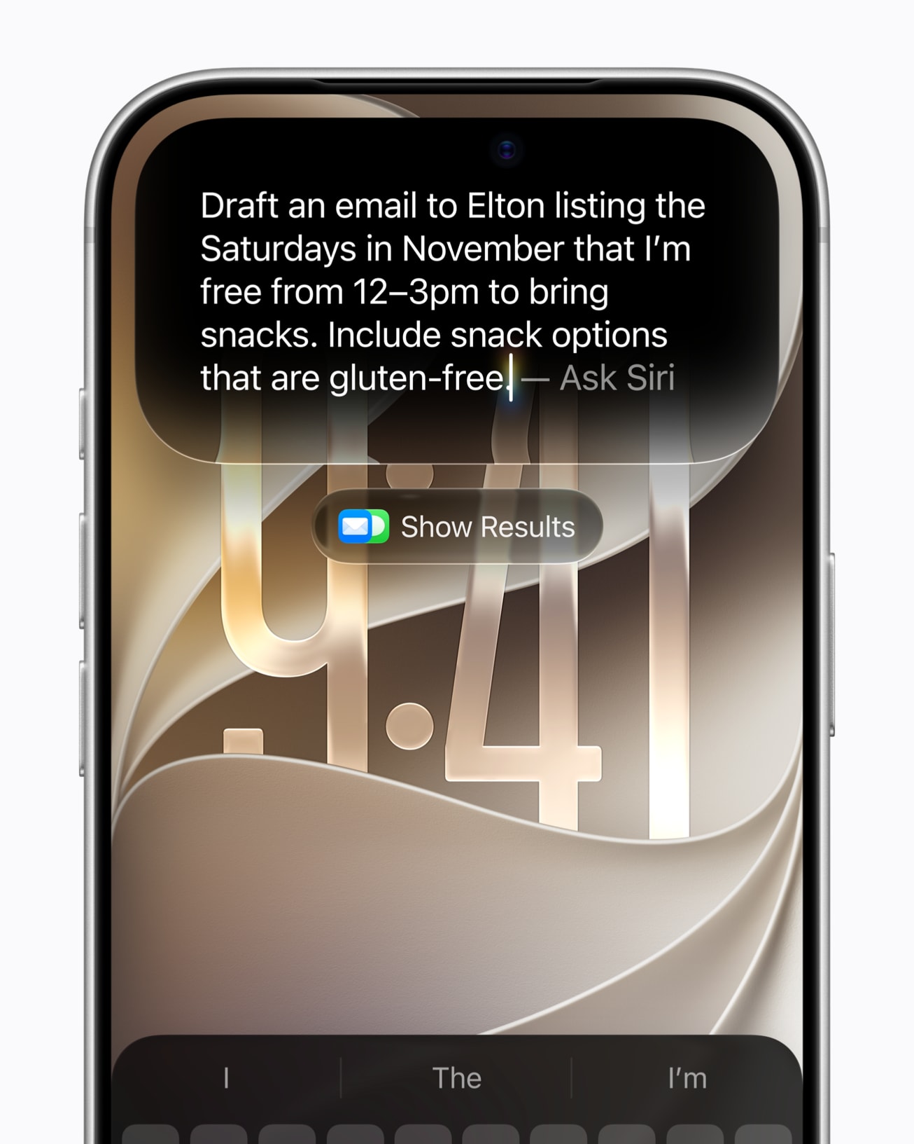 Siri AI prompt shown on an iPhone running iOS 27